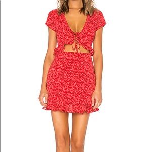 Revolve Superdown Red Mercy Polka Dot Dress